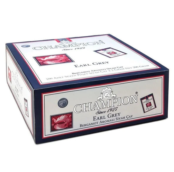 Champion Earl Grey Bardak Poşet 100 Adet (Bergamot - Tomurcuk Çayı) ürün görseli 1