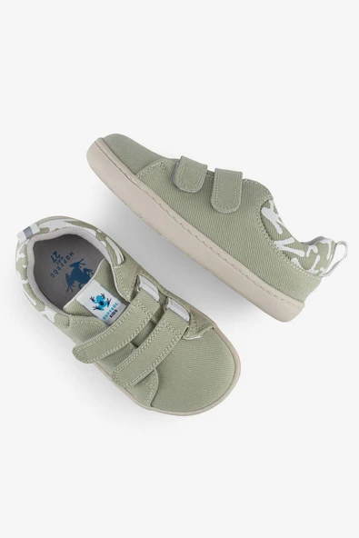 Hopfrög Smart Walker Recycled Canvas Eco Su Yeşili Barefoot Çocuk Ayakkabı H020902030 ürün görseli 1