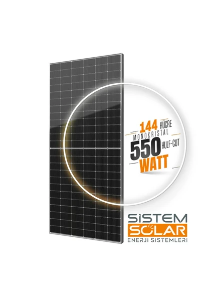 27 Adet 550w Watt Güneş Paneli Monokristal 144 Hücre Solar Panel ürün görseli 1