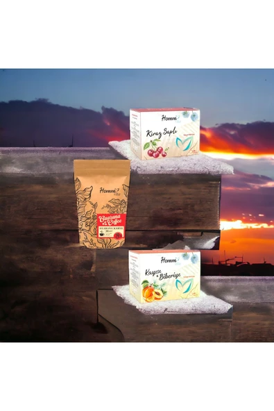 "GUARANA KAHVE"KİRAZ SAPLI"KAYISILI KARIŞIK BİTKİ ÇAY SETİ ürün görseli 1