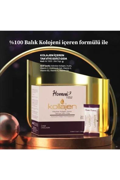 Homm Vita Cilt Gençleştirici Bağışıklık Arttırıcı Kolajen Içecek 20 Adet ürün görseli 1
