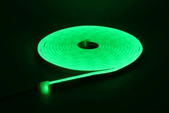 Neon LED şerit 5metre Yeşil LED zincir bandı hortum esnek dekoratif aydınlatma ışık 12V 10W ürün görseli 1