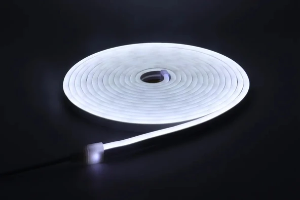 Neon LED şerit 5metre Soğuk beyaz LED zincir bandı hortum esnek dekoratif aydınlatma ışık 12V 10W ürün görseli 1
