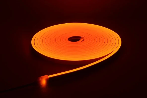 Neon LED şerit 5metre Turuncu LED zincir bandı hortum esnek dekoratif aydınlatma ışık 12V 10W (1. Gen.) ürün görseli 1