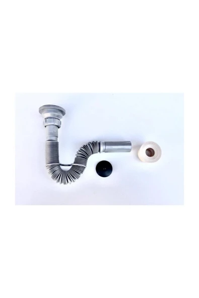 AKBELLİ GROUP Lavabo Evye Sifonu Lüks Körüklü + Adaptör Conta Donau Gri  32 Mm ürün görseli 1
