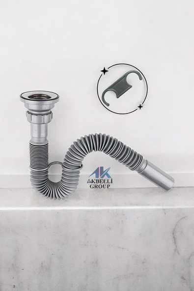 AKBELLİ GROUP Koruklu Lavabo Mutfak Ve Banyo Sifonu Lavabo Gider Borusu Sağlam Ve A++ Kaliteli (S APARATI) ürün görseli 1