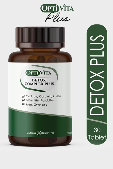 Optivita Detox Complex Plus 30 Tablet Yeşilçay, L-Karnitin, Garsiniya, Krom, Psyllium, Karabiber Ekstresi ürün görseli 1