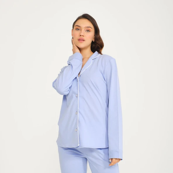 Kadın Gömlek Pantolon Pijama Takımı - Resim 4
