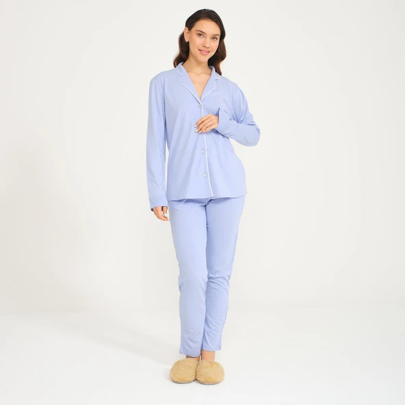 Kadın Gömlek Pantolon Pijama Takımı - Resim 2