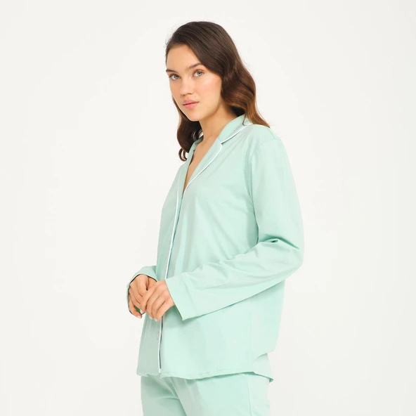 Kadın Gömlek Pantolon Pijama Takımı ürün görseli 1