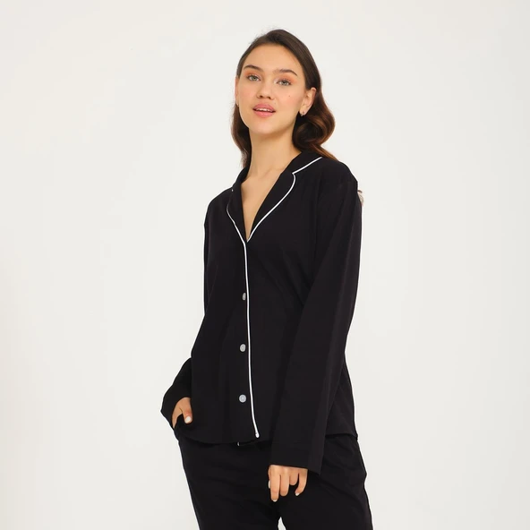 Kadın Gömlek Pantolon Pijama Takımı ürün görseli 1