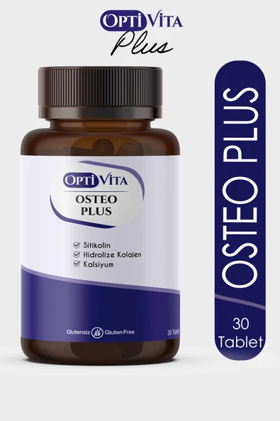 Optivita Osteo Plus 30 Tablet Kalsiyum, Magnezyum, Sitikolin, Kollajen, Çinko D Vitamini Çinko Bakır Selenyum ürün görseli 1