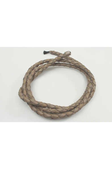 4-6 MM YUVARLAK ÖRGÜLÜ NATUREL (DOĞAL) DERİ KORDON (1 METRE) ürün görseli 1
