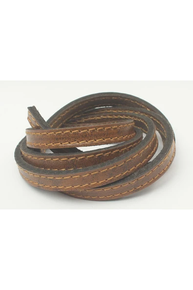 8-10 Mm Hakiki Yassı Deri Taba Renkli Kayış (2 METRE) ürün görseli 1