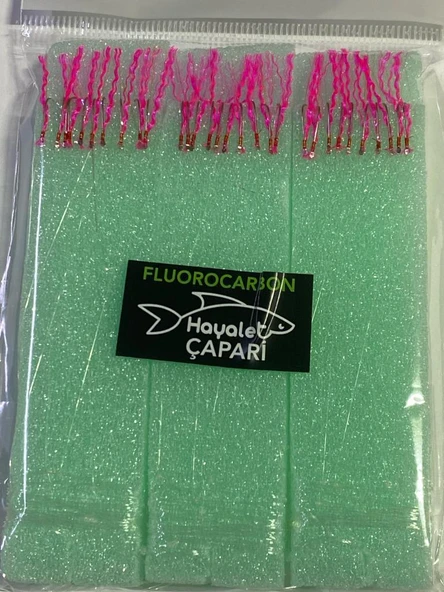 Florocarbon Arnavut Çaparisi 12 No 3lü Paket 0.12/0.24 UV Şeker Pembe ürün görseli 1