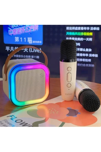 K12 Taşınabilir Kablosuz Çocuk Ve Yetişkin Karaoke Bluetooth Hoparlör Ve Mini Mikrofon Seti ürün görseli 1
