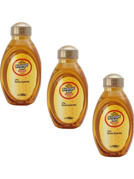 Binboğa Kooperatif Süzme Çiçek Balı 1000 gr x 3'lü ürün görseli 1