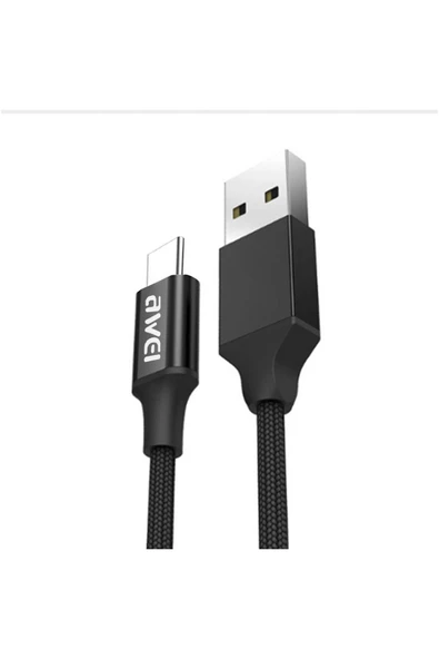 Awei Micro Usb Hızlı Şarj Ve Usb Kablo Kırılmaz 1mt Cl-50 Siyah ürün görseli 1