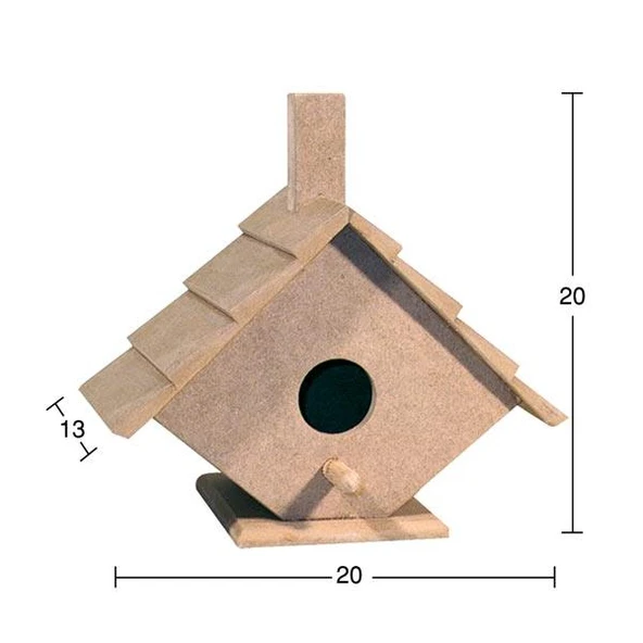 Ahşap Kuş Yuvası 20x20cm KU239 ürün görseli 1