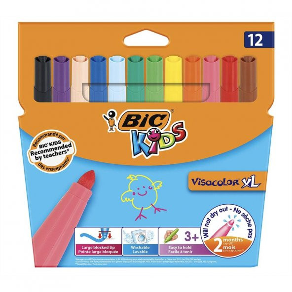 Jumbo Keçeli Kalem 12 Renk Bic Jumbo Keçeli Kalem 12 Renk ürün görseli 1