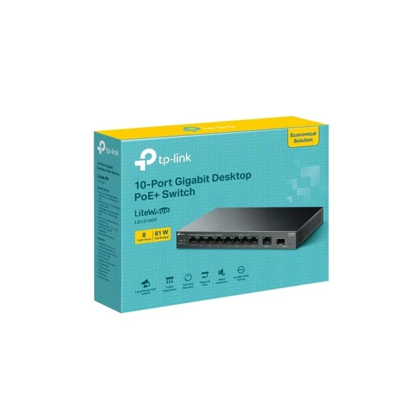 Tp-Lınk Ls1210Gp 10-Port Gigabit Desktop Switch With 8Poe ürün görseli 1