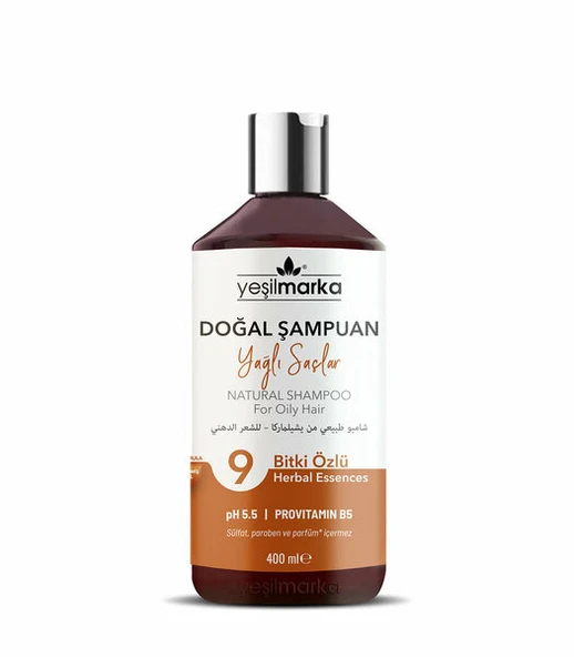 YEŞİL MARKA DOĞAL ŞAMPUAN - YAĞLI SAÇLAR İÇİN 400 ML ürün görseli 1