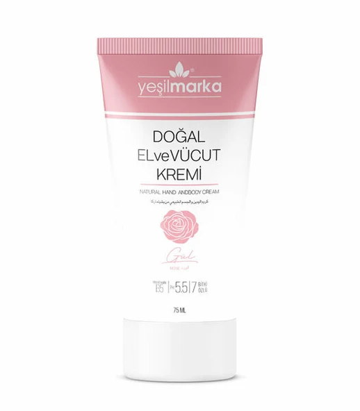 YEŞİL MARKA DOĞAL EL VE VÜCUT KREMİ - GÜL 75 ML ürün görseli 1