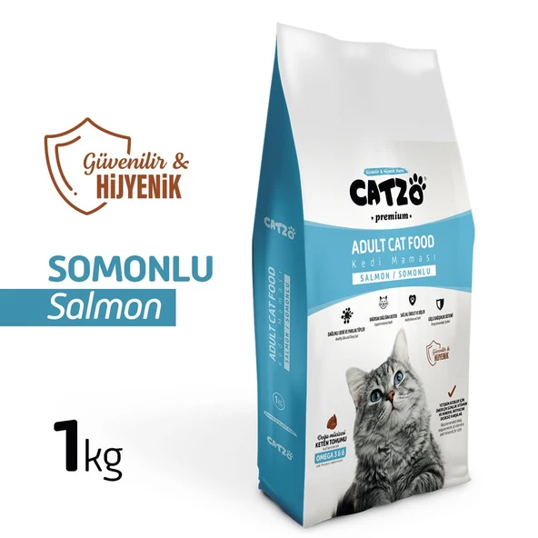 CATZO PREMİUM YETİŞKİN KEDİ KURU MAMASI 1 KĞ SOMONLU ürün görseli 1