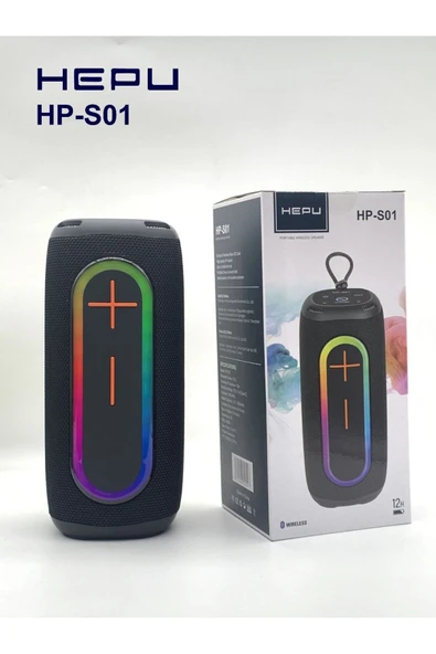 HEPU HP-S01 SU GEÇİRMEZ RGB IŞIKLI YÜKSEK SESLİ BLUETOOTH 5.1 HOPARLÖR ürün görseli 1
