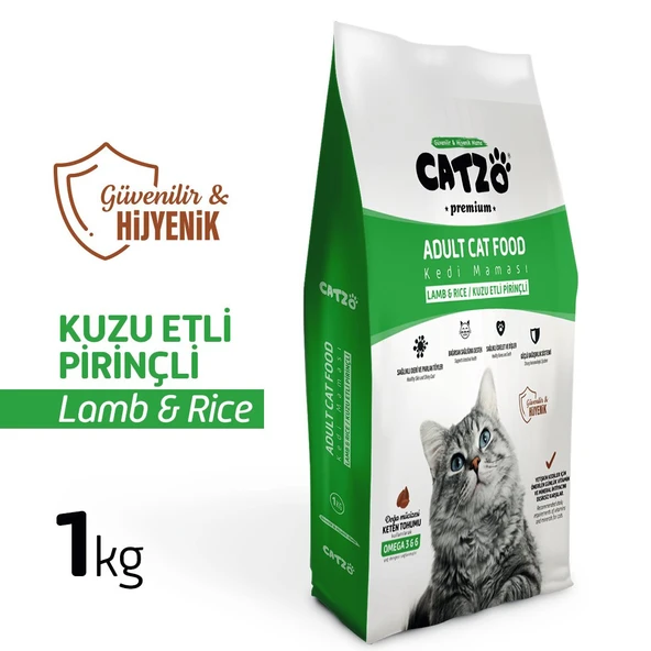 CATZO PREMİUM YETİŞKİN KEDİ KURU MAMASI 1 KĞ KUZU ETLİ ürün görseli 1