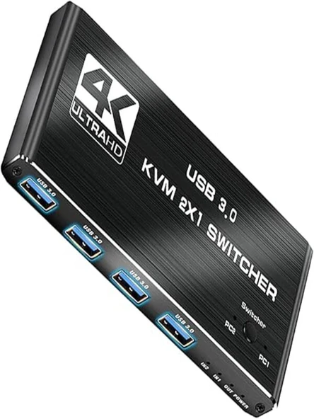 4kvm421 Kvm Switch 2x1 Hdmı 2.0 4k Ultra Hd 2160p Usb 3.0 Hdcp 2.3 Hdr10 400MHz Hız ürün görseli 1