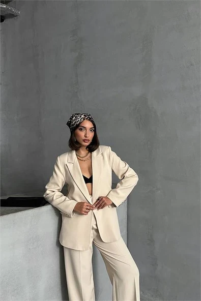 Dipmoda kadın gold düğme detaylı blazer ceket DPG077 ürün görseli 1