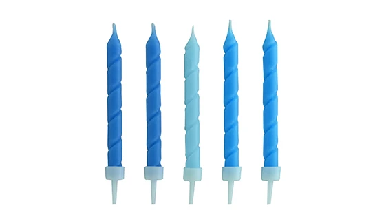 Mavi Renkli Spiral Mum 9 cm 10 Adet ürün görseli 1
