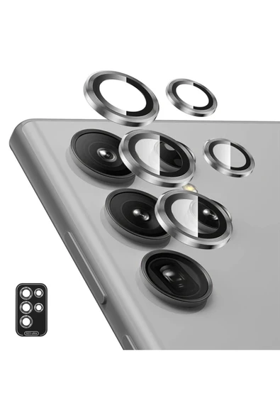 Galaxy S24 Ultra Uyumlu Uygulama Aparatlı 5 Parça Kamera Lens Koruyucu Cam Kamera Koruma ürün görseli 1