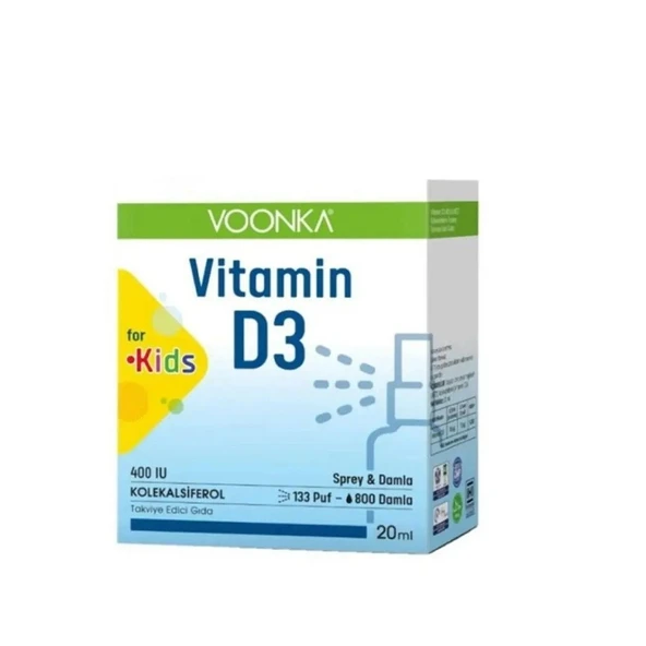 Voonka Kids Vitamin D3 400İU Sprey 20ml ürün görseli 1