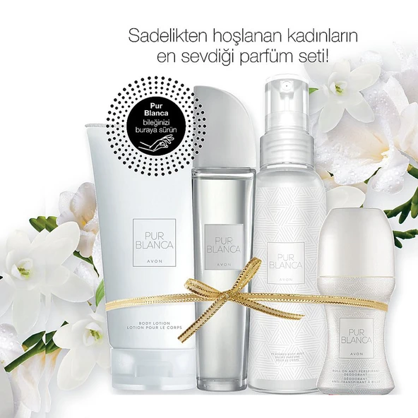 AVON Pur Blanca EDT 50ml Kadın Parfüm Seti 4LÜ ürün görseli 1