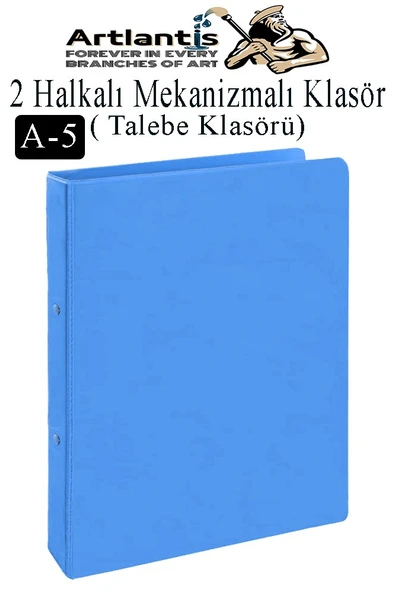 2 Halkalı Klasör 1 Adet A5 PVC Öğrenci ve Ofis Tipi Evrak Sunum Klasörü İç Cepli Otomatik Mekanizmalı Büro Okul Arşivle ürün görseli 1