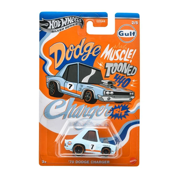 Hot Wheels Silver Series Tooned Gulf Racing - 70 Dodge Charger JCB63 ürün görseli 1