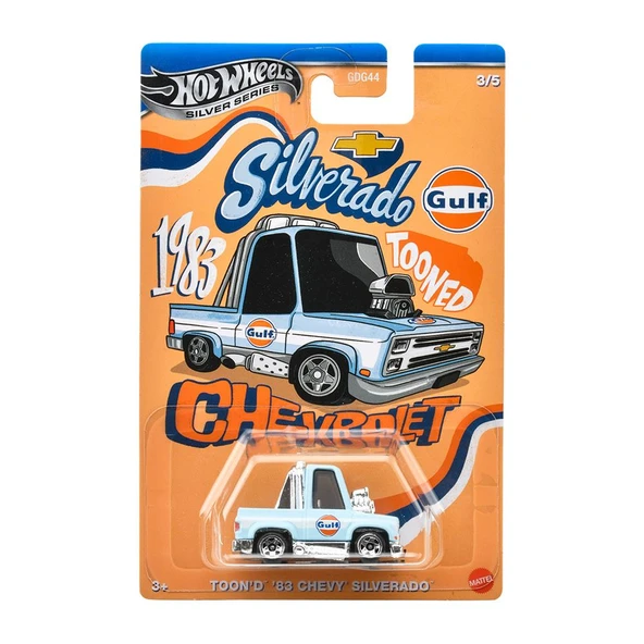 Hot Wheels Silver Series Tooned Gulf Racing - Toon'd 83 Chevy Silverado JCB64 ürün görseli 1