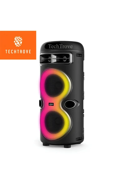 Dijital LED Göstergeli Radyolu Mikrofonlu RGB TWS Çift 4 inç Stereo Bass Kablosuz Karaoke Hoparlör ürün görseli 1