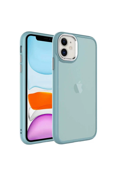 Apple Iphone 11 Buzlu Sert Pc Heptekiletişim May Kılıf-mavi ürün görseli 1