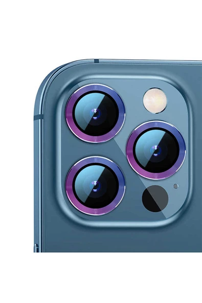 Iphone 13 Pro Max Kamera Lens Koruyucu Renkli Tasarım Kolay Takma Aparatlı (CL-07) ürün görseli 1