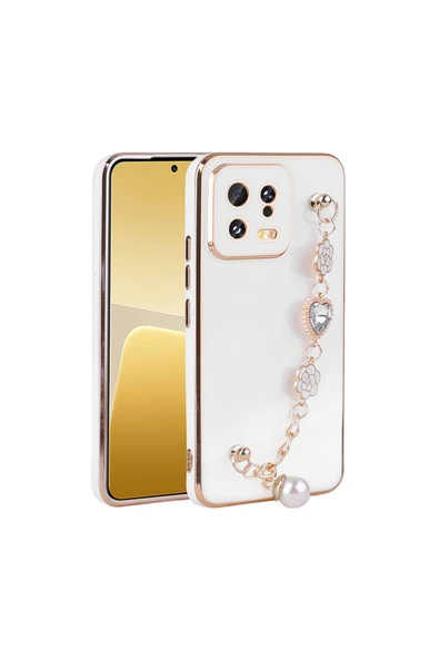 Xiaomi Mi 13 Kılıf Çiçek Desenli Askılı Tutamaçlı Kamera Korumalı Kapak (TAKA) ürün görseli 1