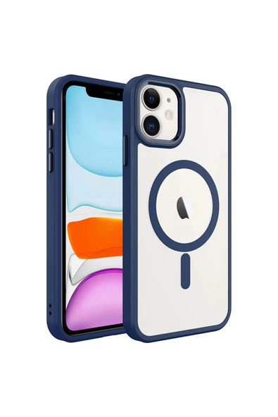 Iphone 11 Kılıf Kamera Çıkıntılı Şarj Destekli Renkli Hassas Butonlu Kapak (KROM-MAG) ürün görseli 1