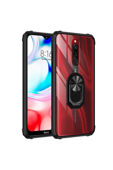 Xiaomi Redmi 8a Kılıf Arkası Şeffaf Kenarları Renkli Yüzüklü Tank Kapak (mola) ürün görseli 1