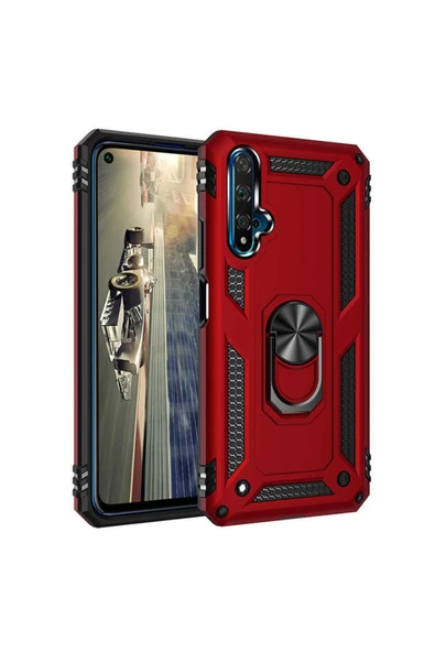 Huawei Honor 20 Kılıf Yüzüklü Standlı Mıknatıslı Tank Kapak (vega) ürün görseli 1