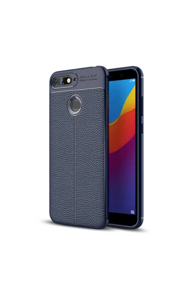 Huawei Y7 2018 Kılıf Deri Görünümlü Renk Atmayan Dayanaklı Silikon Kapak (niss) ürün görseli 1