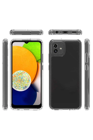 Samsung Galaxy A04e Kılıf Darbe Emici Kamera Korumalı Yumuşak Esnek Şeffaf Silikon Kapak (02-anti) ürün görseli 1