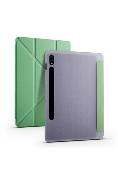 Samsung Galaxy Tab S7 T870 Kılıf Heptekiletişim Tri Folding Kalem Bölmeli Standlı Kılıf-lacivert ürün görseli 1