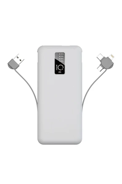 Hızlı Şarj Led Göstergeli Micro Lightning Type-c Kablolu Taşınabilir Powerbank 10000mah (pw-05) ürün görseli 1